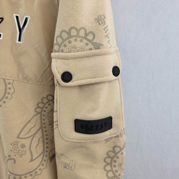 NWT Supply & Demand paisley spray crew neck pocket sweatshirt Size small - Picture 4 of 6